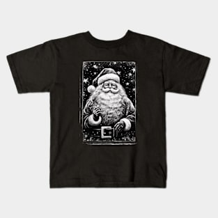 Santa Claus Night Scene Window Pictures for Chalk Marker Kids T-Shirt